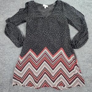 Candie's Polka Dot Ruffle Blouse Womens Small Black Sleeveless Top (D7)